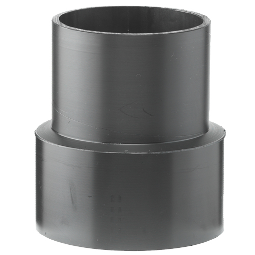 PE-Abfluss Übergang von PE-Spitzende auf Steinzeug-Rohr